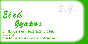 elek gyopos business card